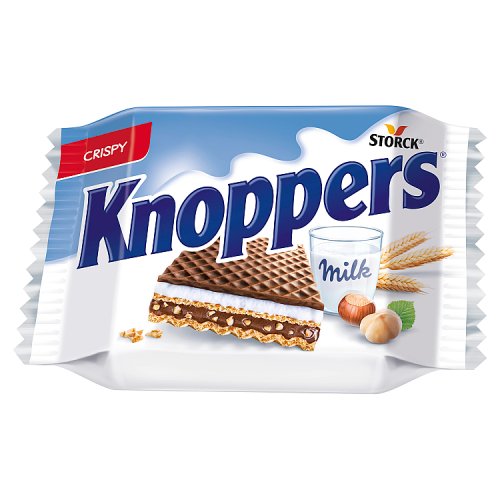 Knoppers Crispy Milk Hazelnut Wafers 25g pack shot