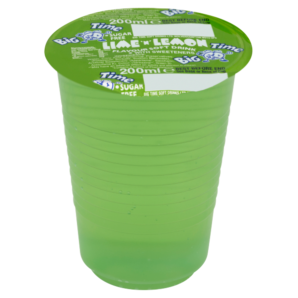Big Time Cup Drinks Lemon & Lime 200ml pack shot