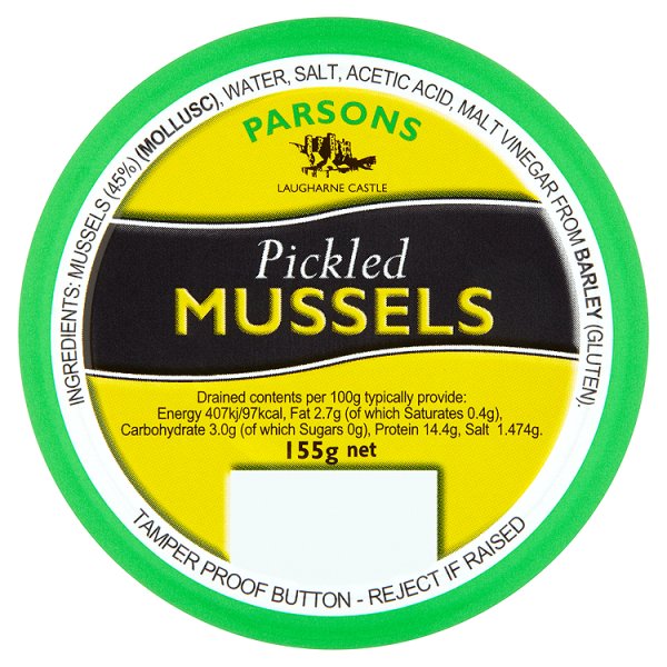 Parsons Pickled Mussels 155g pack shot