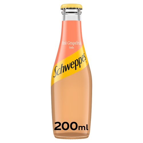 Schweppes Pink Grapefruit Soda Water 200ml pack shot