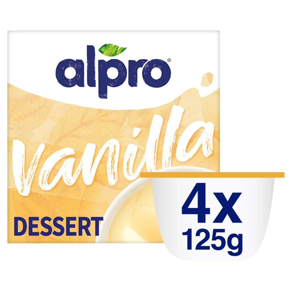 Alpro Soya Dessert Vanilla 4pk (4 x 125g) pack shot
