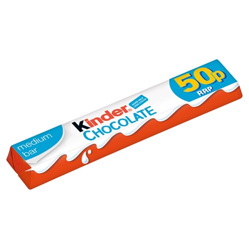 Kinder Chocolate Bar 21g PM 50p pack shot