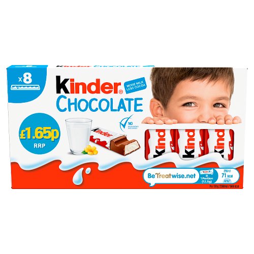 Kinder Chocolate Bars T8 PM £1.65 pack shot