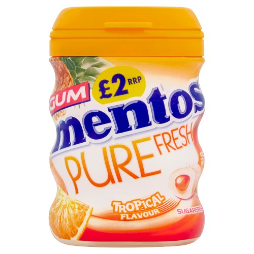 Mentos Gum Pure Fresh Tropical 35s PM £2 70g pack shot