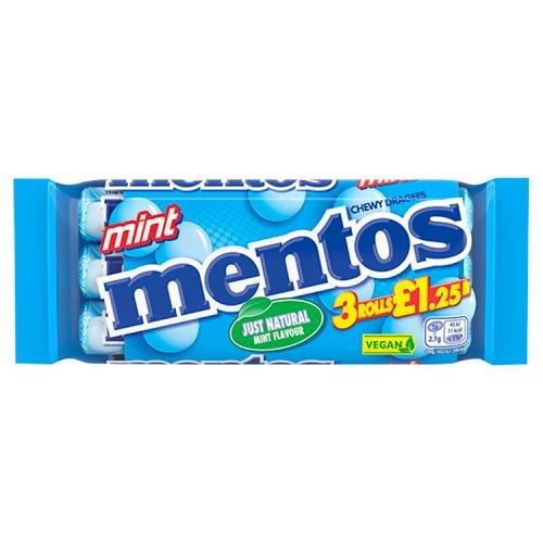 Mentos Mint Roll 3pk (3 x 38g) pack shot