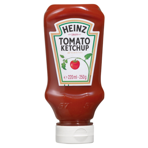Heinz Tomato Ketchup Top Down 220ml pack shot