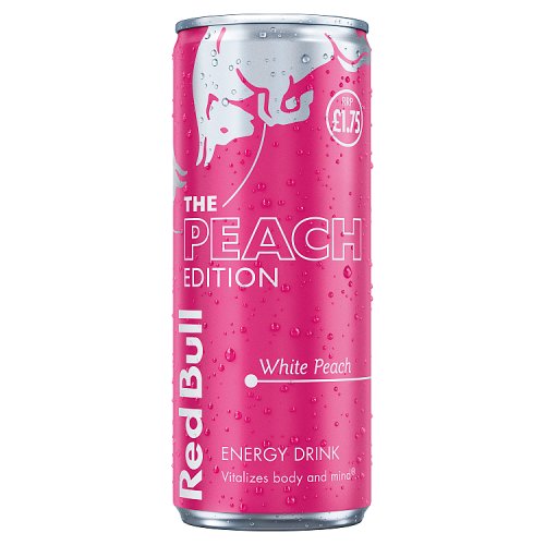 Red Bull Editions Summer White Peach PM £1.75 250ml pack shot
