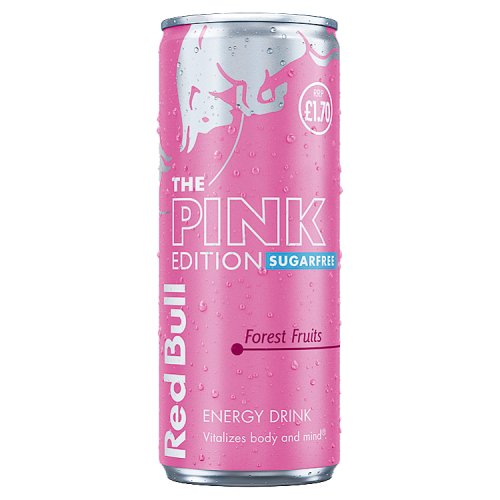 Red Bull S/F Pink PM £1.70 250ml pack shot
