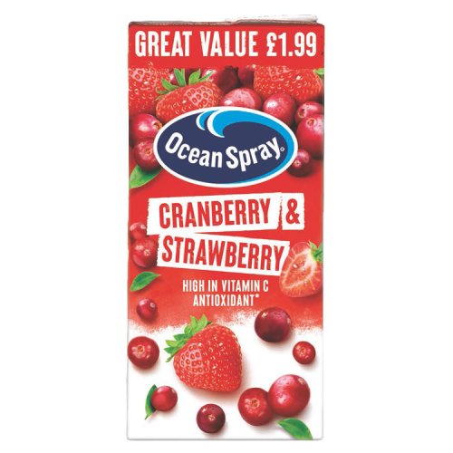 Ocean Spray Cranberry & Strawberry PM £1.99 1Ltr pack shot