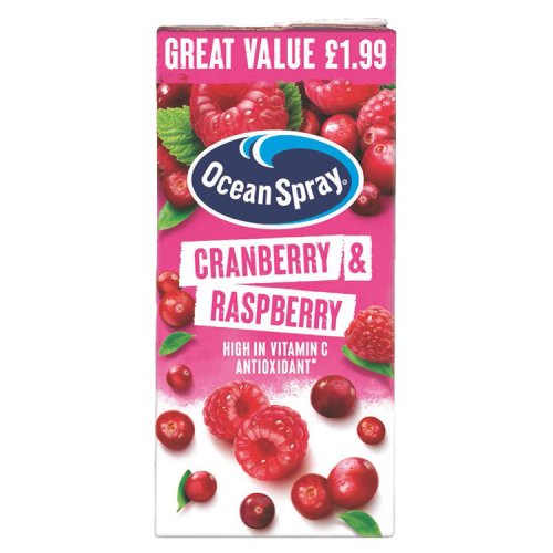 Ocean Spray Cranberry & Raspberry PM £1.99 1Ltr pack shot