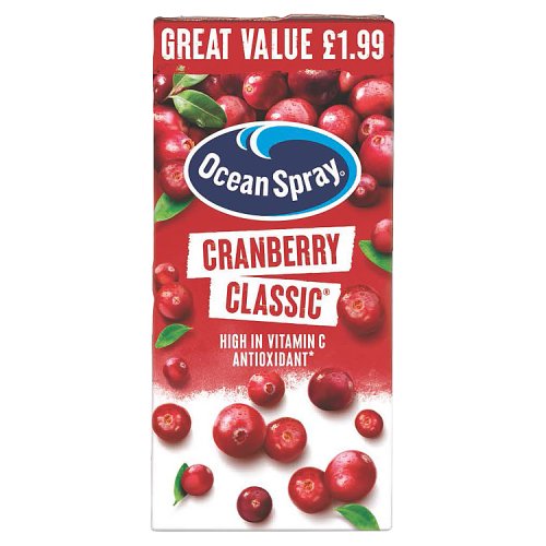 Ocean Spray Cranberry Classic PM £1.99 1Ltr pack shot