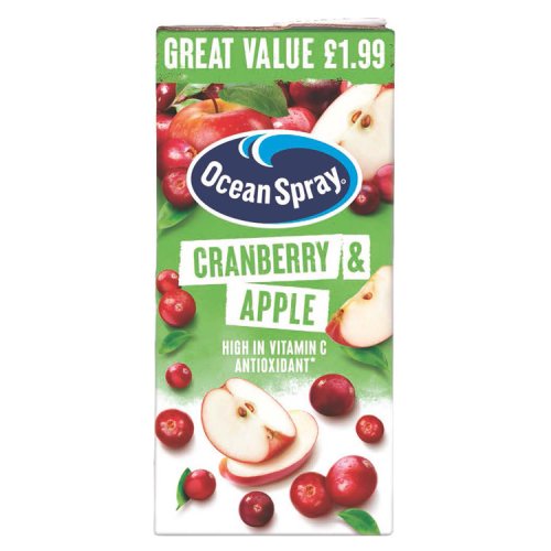 Ocean Spray Cranberry & Apple PM £1.99 1Ltr pack shot
