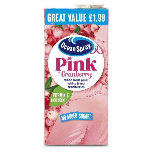Ocean Spray Cranberry Pink PM £1.99 1Ltr pack shot