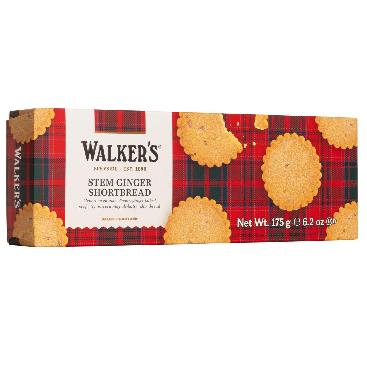 Walkers Stem Ginger Shortbread 175g pack shot