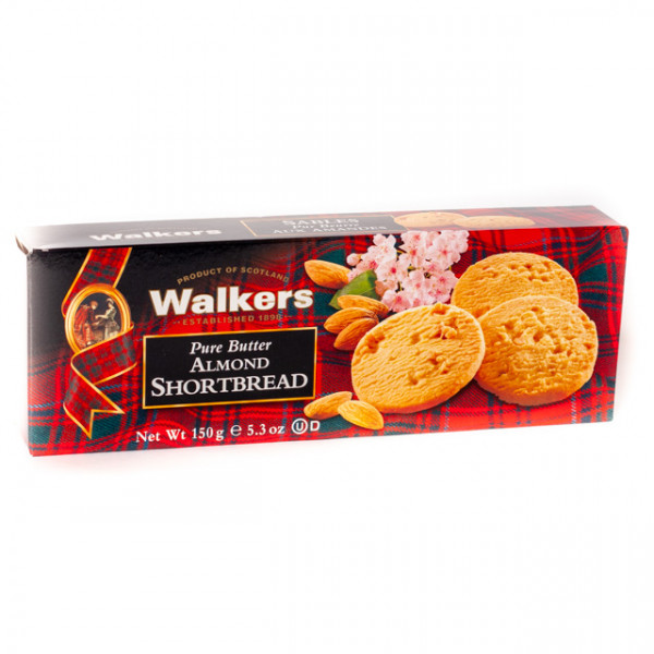 Walkers Almond Shortbread 150g pack shot