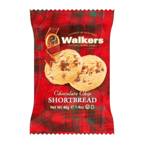 Walkers Chocolate Chip Shortbread 2s 40g pack shot