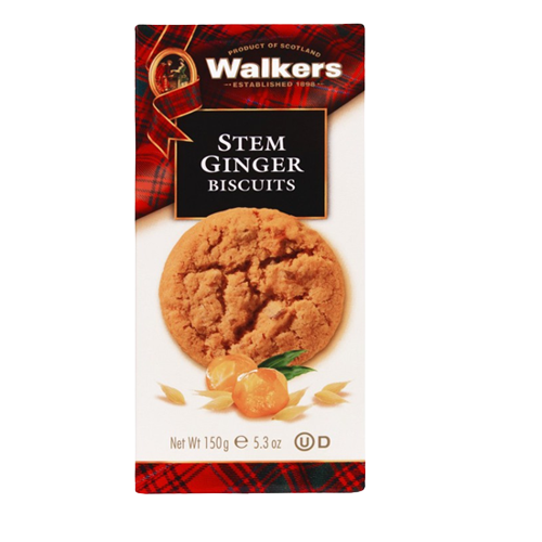 Walkers Carton Ginger Biscuits 150g pack shot