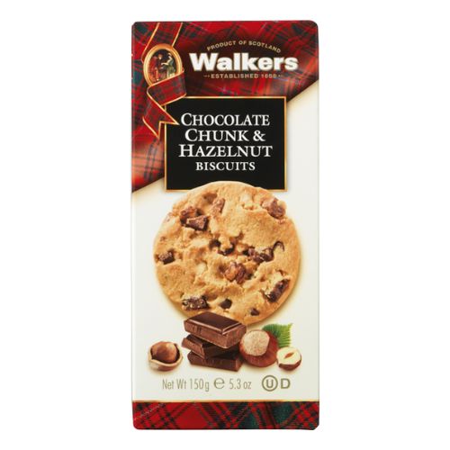 Walkers Carton Choc Chip & Hazelnut Biscuits 150g pack shot