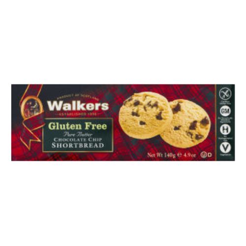 Walkers Gluten Free Chocolate Chip Shortbread 140g pack shot