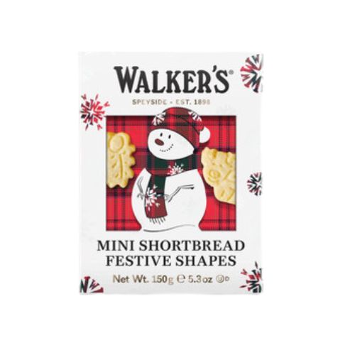Walkers 3D Snowman Mini Shortbread Festive Shapes 150g pack shot