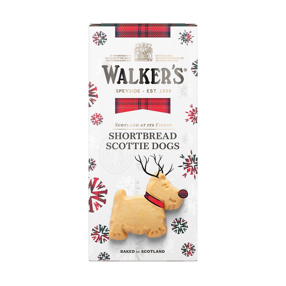 Walkers Festive Shortbread Scottie Dog Carton 125g pack shot