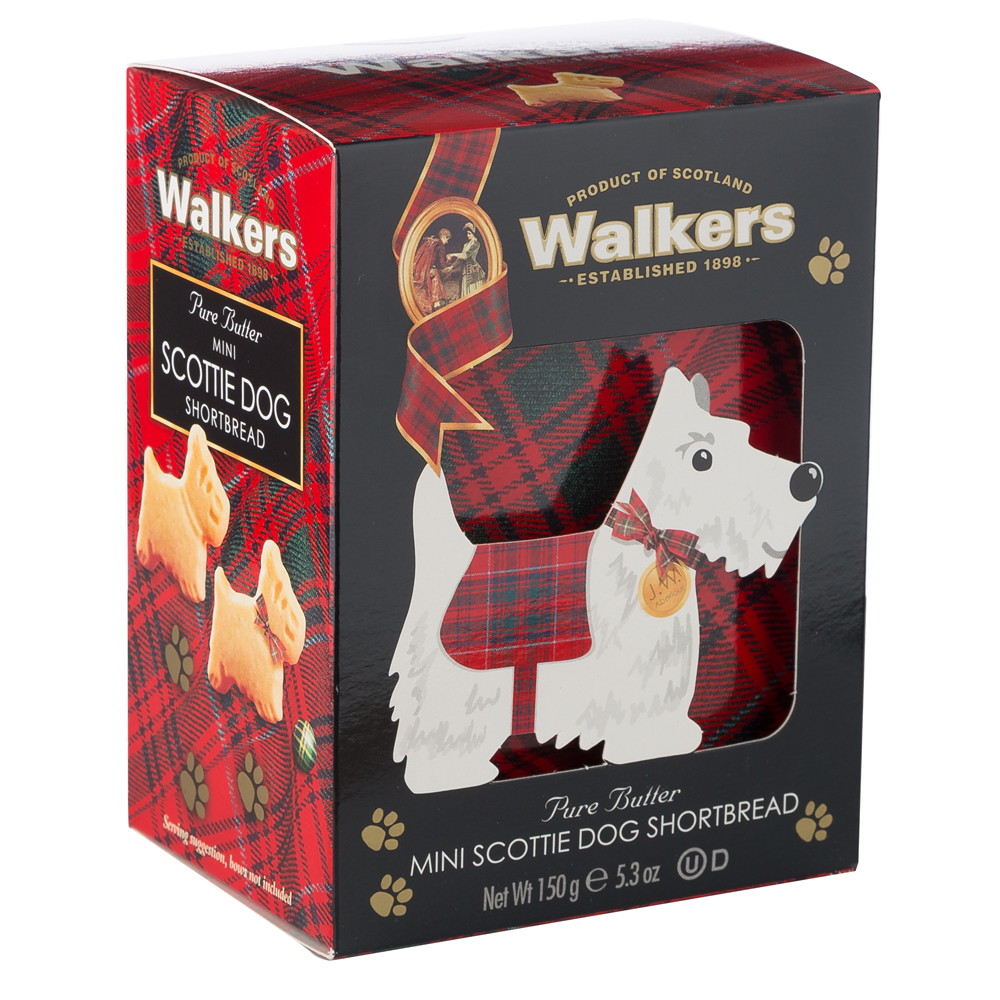 Walkers 3D Scottie Dog Mini Shortbread Scottie Dogs 150g pack shot