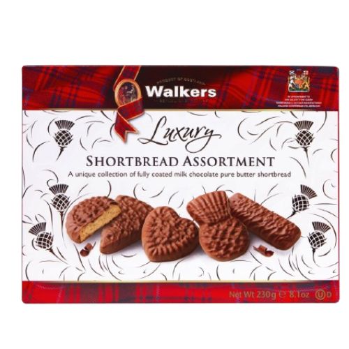 Walkers Chocolate Shortbread Assortment Tin 300g pack shot