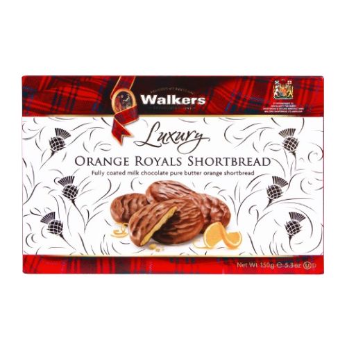 Walkers Fully Coated Milk Chocolate Orange Royal Shortbread 150g pack shot