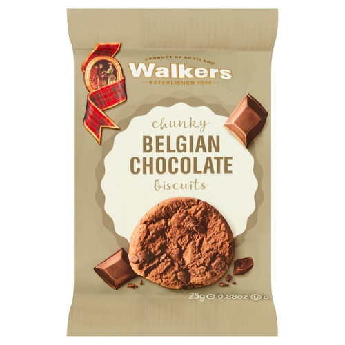 Walkers Belgian Chocolate Chip Biscuits 2s 25g pack shot