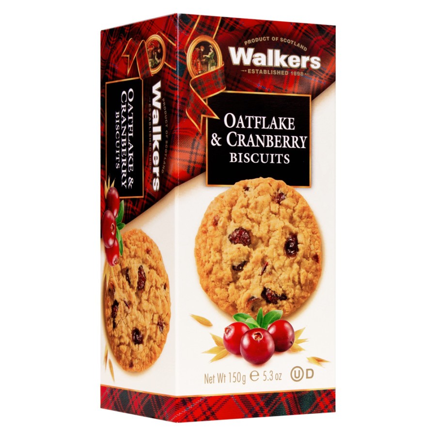 Walkers Carton Oatflake & Cranberry Biscuits 150g pack shot