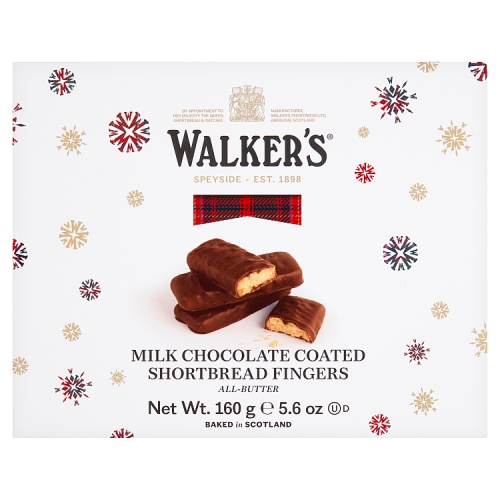 Walkers Milk Chocolate Coated Fingers 160g pack shot