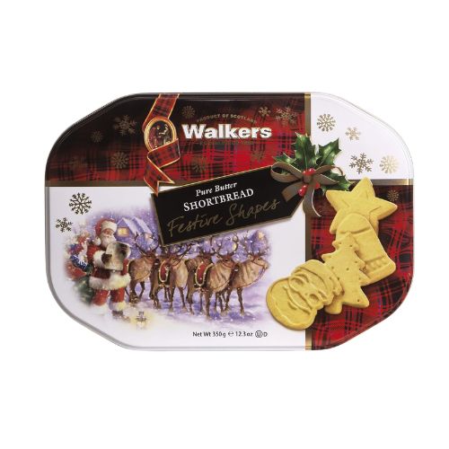 Walkers Festive Shortbread Stars Tin 260g pack shot