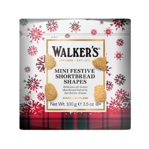 Walkers Mini Festive Shapes 100g pack shot