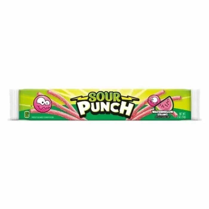 Sour Punch Watermelon Straws 57g pack shot