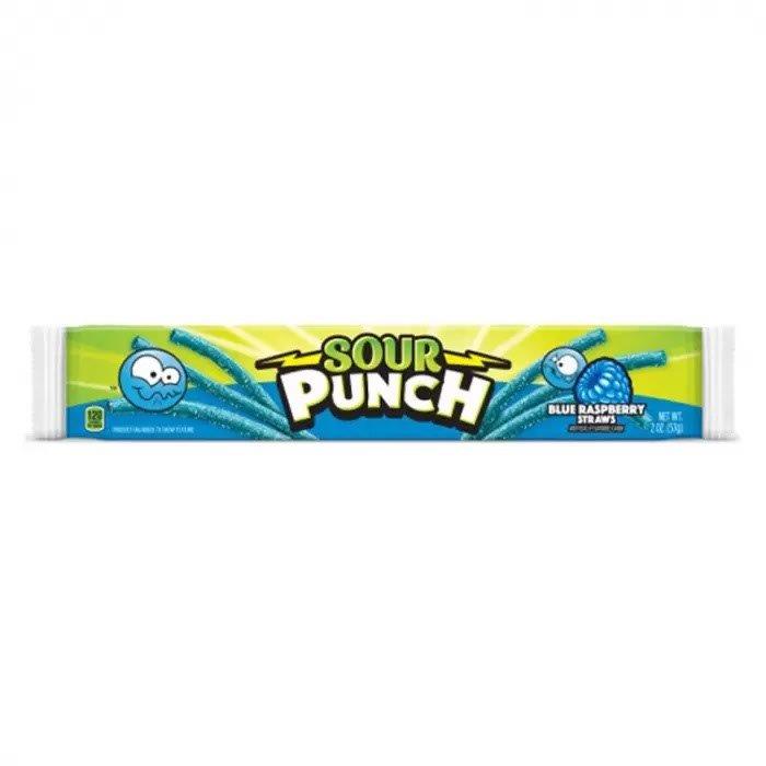 Sour Punch Blue Raspberry Straws 57g pack shot