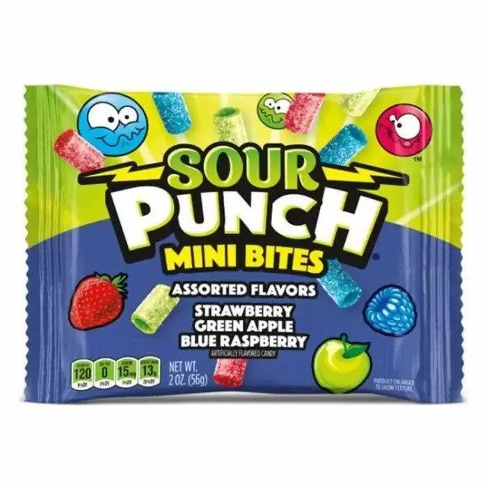 Sour Punch Mini Bites Assorted Bag 57g pack shot