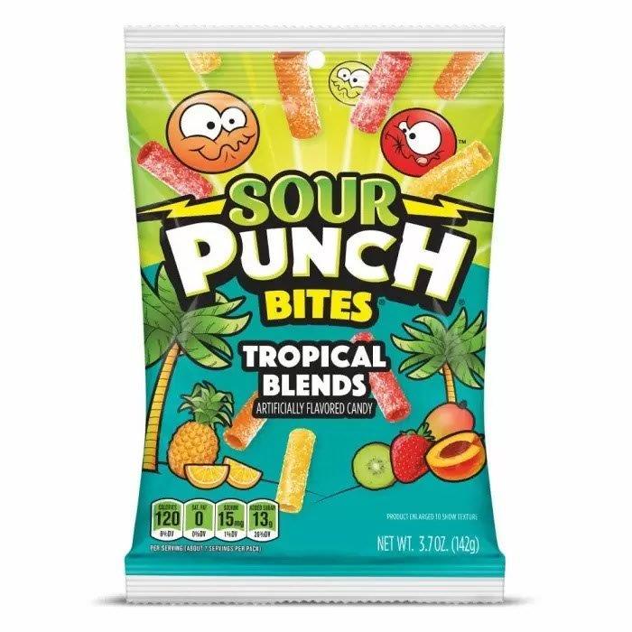Sour Punch Bites Tropical Blends Bag 142g pack shot