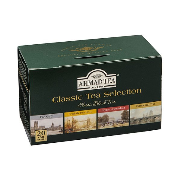 Ahmad Classic Tea 4 Flavours Tea Bags 20s pack shot