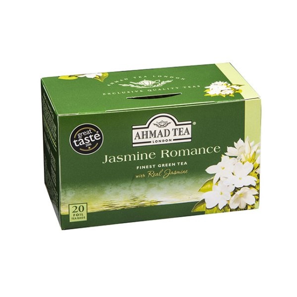 Ahmad Jasmine Romance Tea bags 20s pack shot