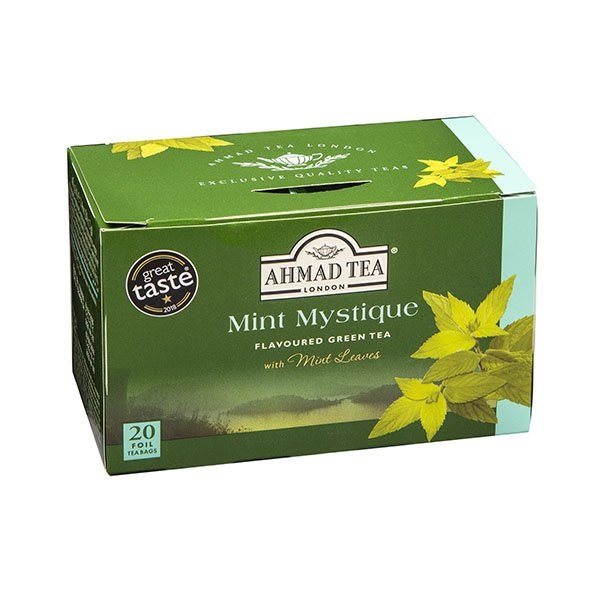 Ahmad Mint Mystique Green Tea Bags 20s pack shot