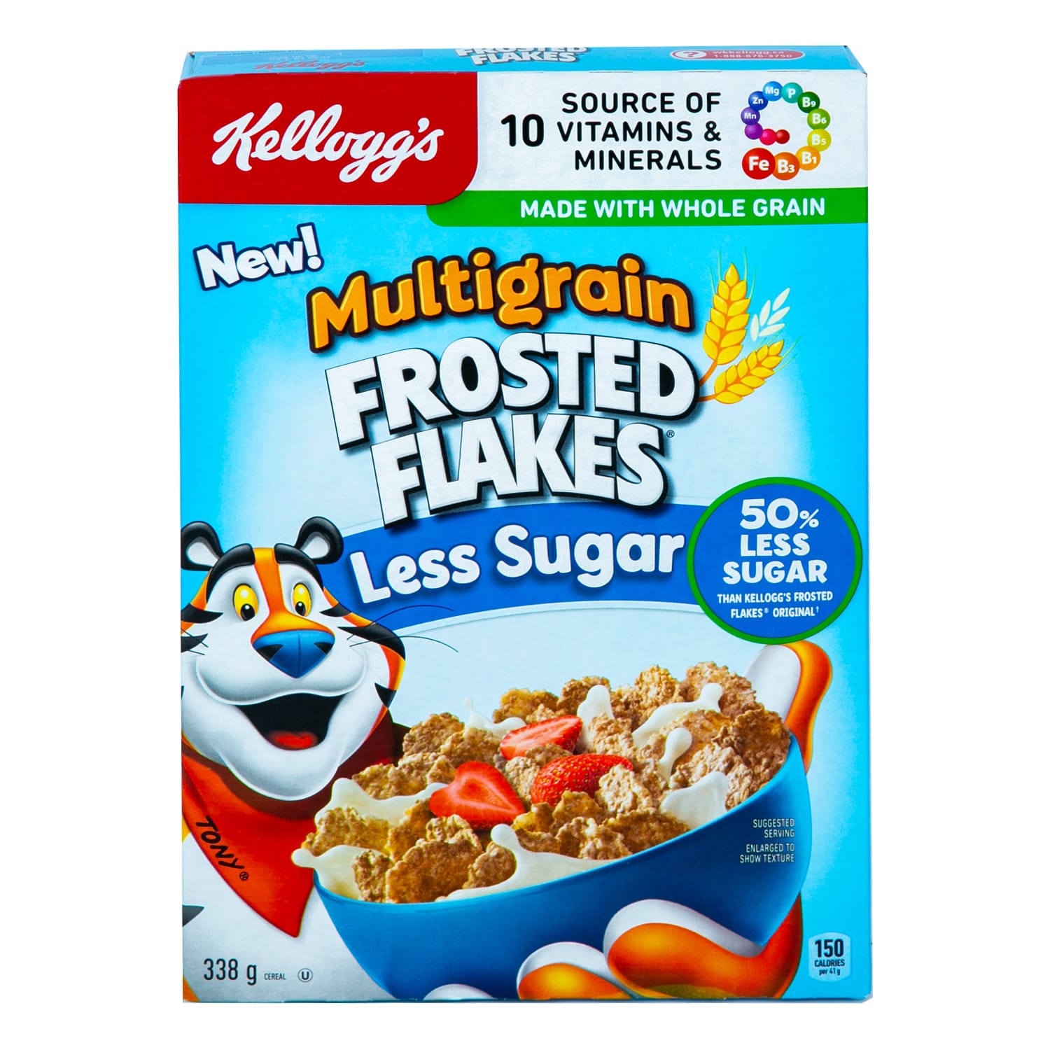 Frosted Flakes Less Sugar *New 338g pack shot
