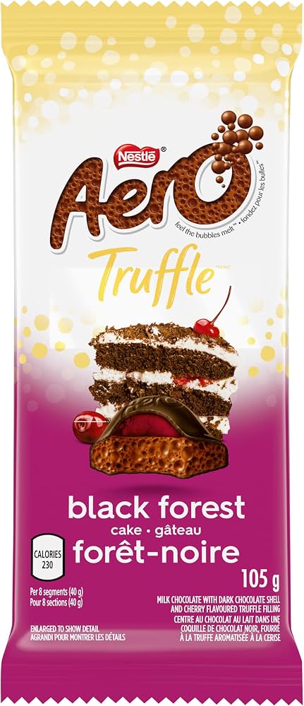 Aero Truffle Black Forest Chocolate Bar 105g pack shot