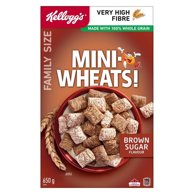 Kelloggs Mini Wheats Brown Sugar 650g pack shot