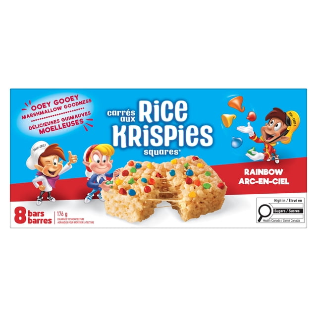 Kelloggs Rice Krispies Squares Bars Rainbow 176g pack shot