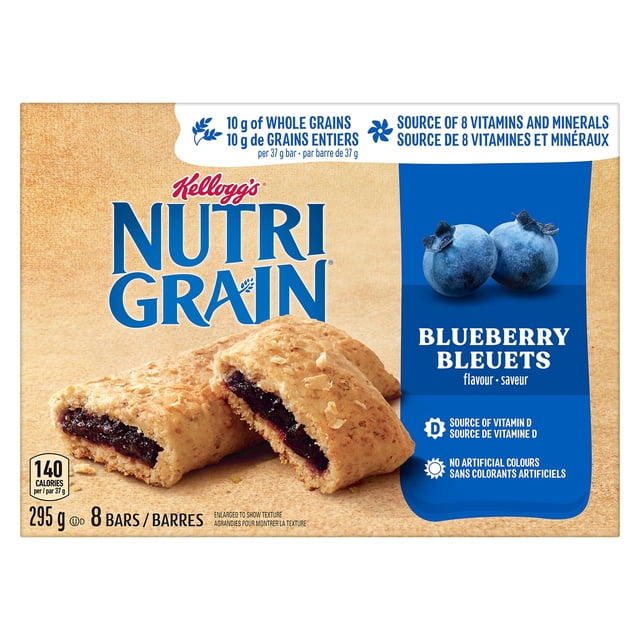 Kelloggs Nutrigrain Cereal Bars Blueberry 295g pack shot