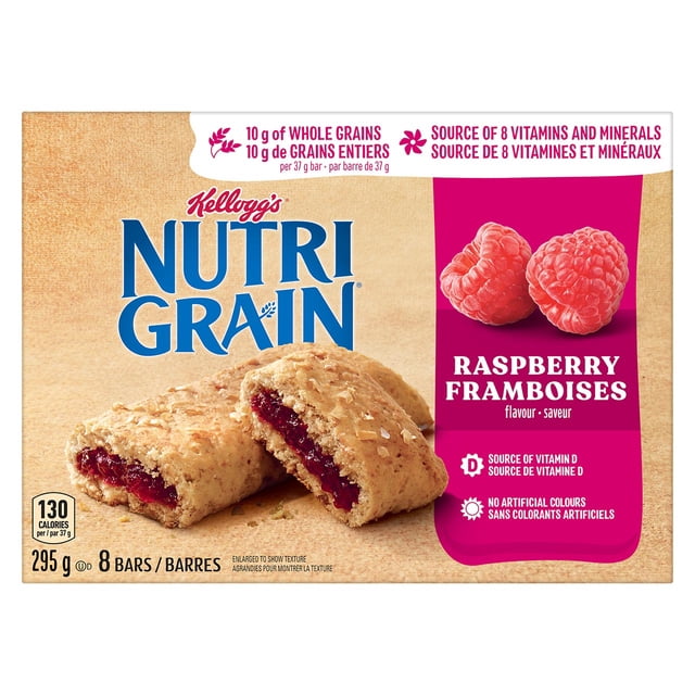Kelloggs Nutrigrain Cereal Bars Raspberry 295g pack shot