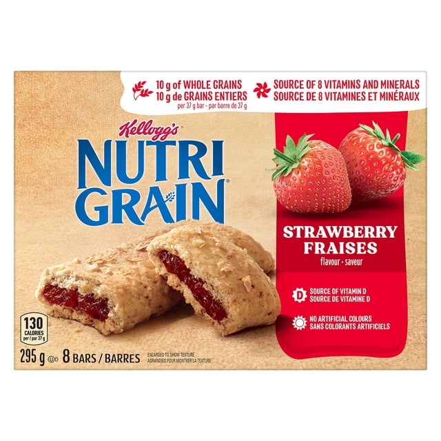 Kelloggs Nutrigrain Cereal Bars Strawberry 295g pack shot