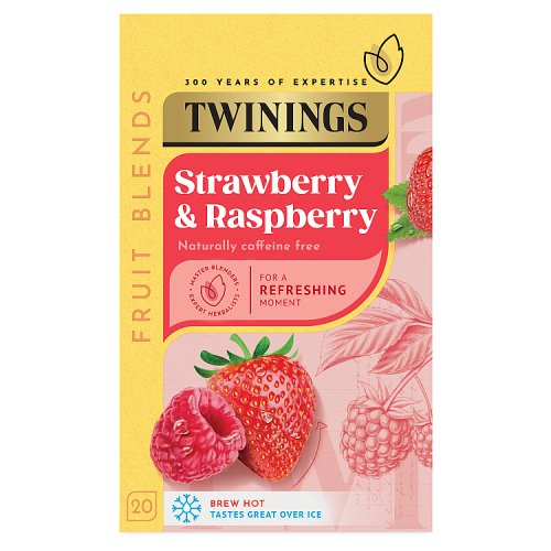 Twinings Infusions Strawberry & Rasp Tea Bags 20s pack shot