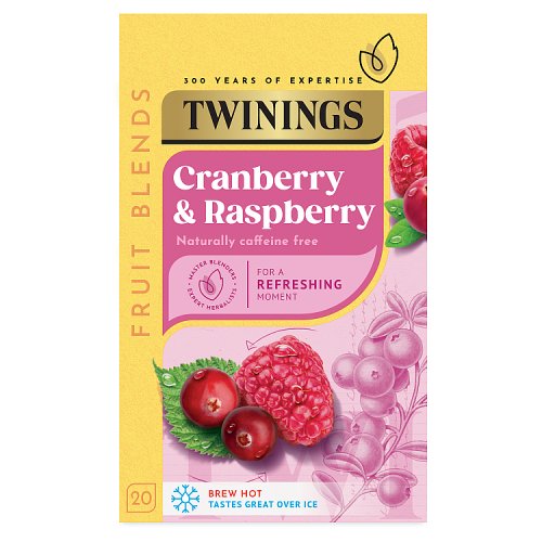 Twinings Infusions Cranberry & Raspberry 40g pack shot