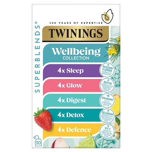 Twinings Superblends Wellness 37g pack shot